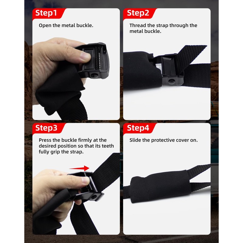 Abahub Soft Roof Rack Pads with 2 Tie Down Straps,