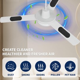 15 Pack Ceiling Fan Filters for Blades, Air Fan Filters for Ceiling Fan Blades with Activated Charcoal for Common Household Contaminants, Unscented Coconut Carbon Universal Ceiling Fan Air Purifiers