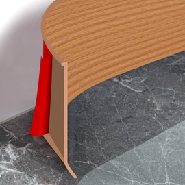 Heonay Flexible Baseboard Molding Trim 4 Inch Self-Adhesive Vinyl Wall Base Peel and Stick Cove Base Rubber Wall Baseboard Moulding Trim (20Ft, Yellow Oak)