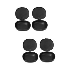 LALAFINA 4pcs Case for Women Travel Storage Box Period Holder Black Portable Reusable Holder