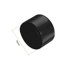 TA-VIGOR 4Pcs Rubber End Caps, 70mm ID Round Flexible Screw End Caps Thread Protectors, Black Vinyl Bolt Covers Rubber Covers for Screws, Tubes, Cables, Wires, etc