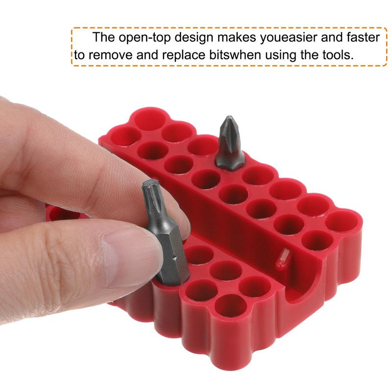 HARFINGTON 4pcs Plastic Hex Shank Screwdriver Bit Holder Organizer 32