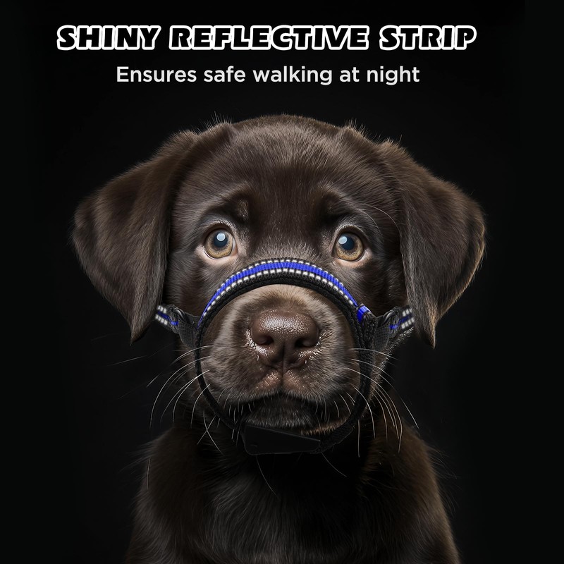 BONTHEE Dog Muzzle,Anti-Bite Adjustable Breathable Soft Muzzle for Small Medium