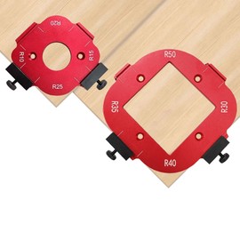 Pack of 2 Radius Jig Router Stencils Corner, 4 in 1 Radius Quick Device for Woodworking R10 R15 R20 R25 R30 R35 R40 R50 Radius Routing Templates for Woodworking DIY