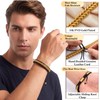 WP WEPICK Mens Bracelet Leather 18K Gold Plated Braided Cuff