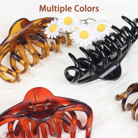 Gwabee Hair Claw Clips for Women Thick Hair, Large Octopus Hair Claws Clip for Long Hair, 4.3" Non-Slip Big Claw Strong Hold Hairclips Hair Clamps Accessories for Women Girls for Everyday Wear -4 PCS