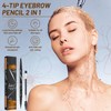 Augenbrauenstift,Microblading Augenbrauenstift,4 Gabelspitze 2-in-1Eyebrow Pencil,augenbrauen stift Wasserfest Wischfest Langlebig, Sorgt