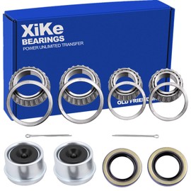 XiKe 2 Set Trailer Bearings Kit L68149/L68111 and L44649/L44610, Fits for 1-3/8'' to 1-1/16'' 3500 Lbs Axles Trailer Wheel Hub with 171255TB Seal OD 1.719'', Dust Cover and Cotter Pin.