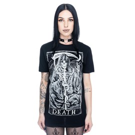 Mortus Viventi - Death Tarot Card T-Shirt, Black Tarot Shirt, Skeleton Graphic Tee, Cotton Tshirt, Occult Unisex Apparel, for Men Women, Goth, Oddity, Modern, Quality Clothing Medium