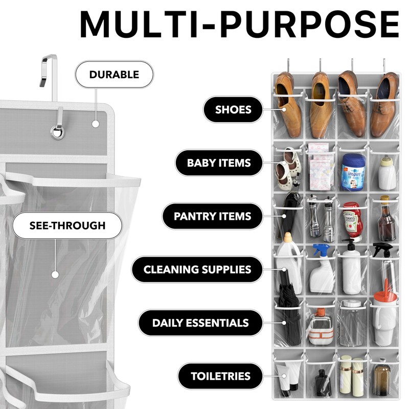 Simple Houseware 24 Pockets Large Clear Pockets Over The Door