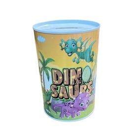 BLUECHOLON Original Money Box for Children, Children's Money Box Tin, Large XXL (15 x 10, Flying Dino)