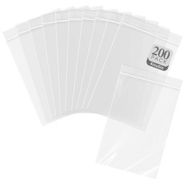 Golden State Art, 4" x 6" (200 Count) Clear Plastic Zip Bags, 3 Mil Small Reclosable Zipper Poly Bags for Business, Office Supplies, Jewelry & Party Favors