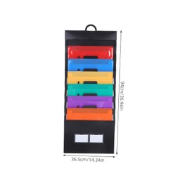 Operitacx Folder Magic Wand Organiser Document Holder Office Wall Organiser Wall Mounted Document Organiser Portable Paper Organiser Accordion Pockets Card Holder Plastic Black