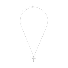 Amor 9070459 Women's Necklace with Pendant 925 Sterling Silver 45 cm Silver Cross Comes in Jewellery Gift Box, Sterling Silver, None