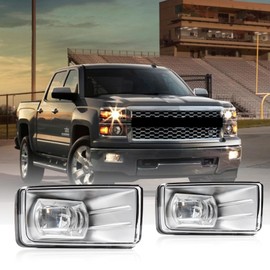 Cherbo LED Fog Lights fit for Chevy Silverado 2007-2017 GMC Suburban Yukon Fog Lamps, Front Bumper Fog Driving Lights Assembly1 Pair Driver & Passenger Side