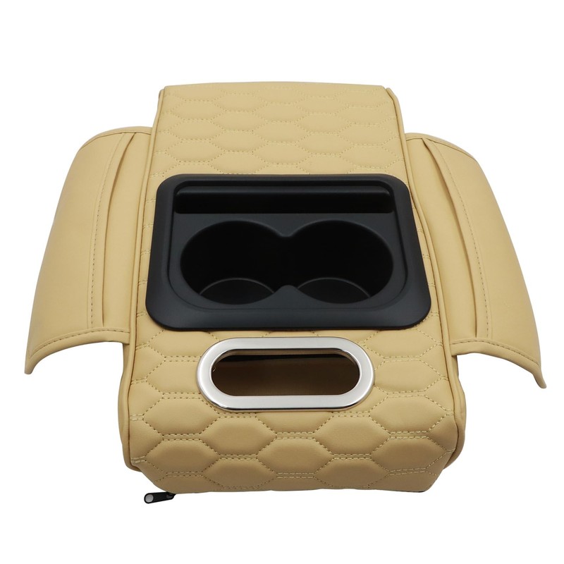 Priprilod Beige Car Center Console Armrest Pillow, Memory Foam with