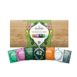 Pukka Limited Edition Discovery Chest, Premium Selection of Infused Organic Teas, Comes in Gift Ready Bamboo Box, Exquisite Herbal Teabag Assortment, Ideal for Tea & Infusion Lovers, 42 Assorted Bags