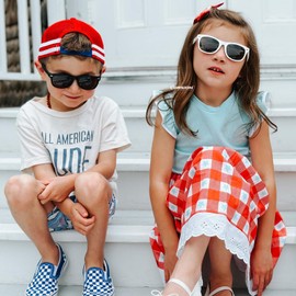 COASION Kids Polarized Sunglasses TPEE Rubber Flexible Shades fo Girls Boys Age 3-9 (White Frame/Grey Lens)