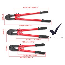 HTTMT- 18" Heavy Duty Bolt Cutter- Industrial Grade Wire Cut Steel Cable Cut With Soft Rubber For Home Tools Hand Tools [P/N: ET-TOOL050-18-RED]