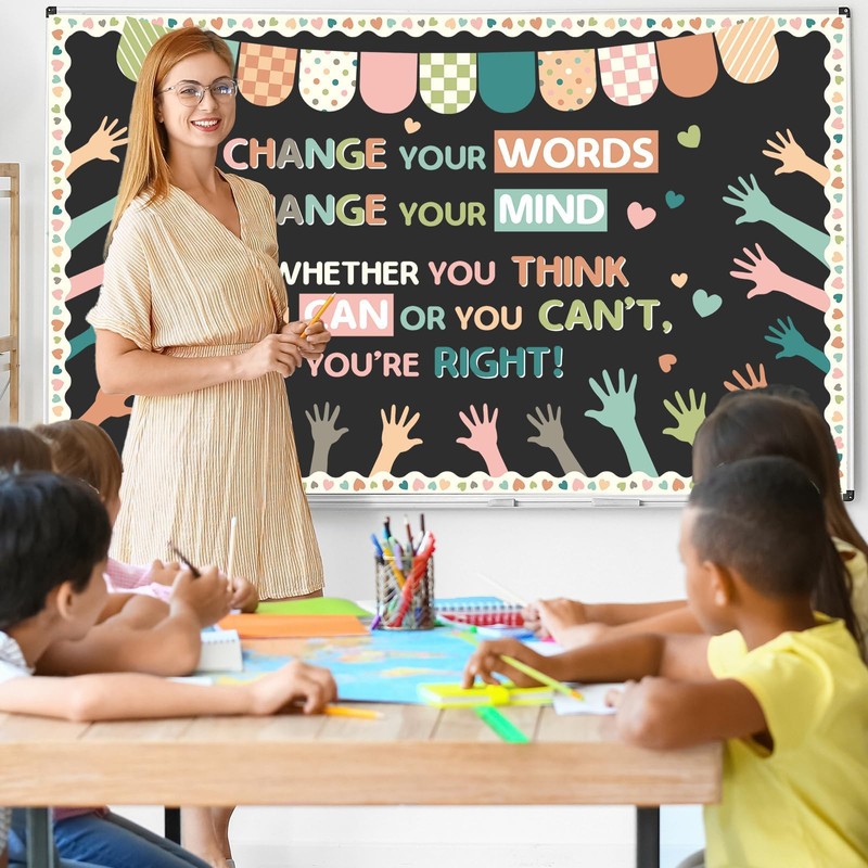 Growth Mindset Bulletin Board Set Motivational Inspirational Themed Classroom Bulletin