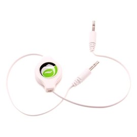 Aux Cable Retractable 3.5mm Compatible with Consumer Cellular IRIS Connect, Adapter Car Stereo Aux-in Audio Cord Speaker Jack Wire White