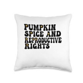 Pumpkin Spice And Reproductive Rights Groovy Throw Pillow