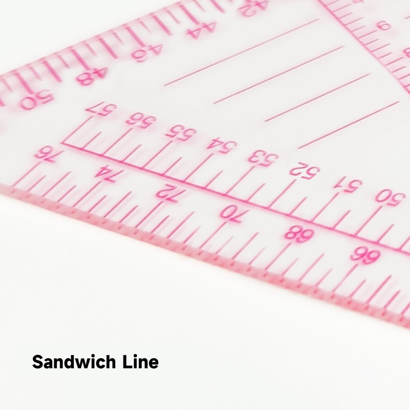 KEARING Triangle Scale Ruler, Sandwich Line, Pattern Making Dress Making