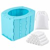 Foldable Portable Potty for Toddlers – Compact Blue ABS Plastic