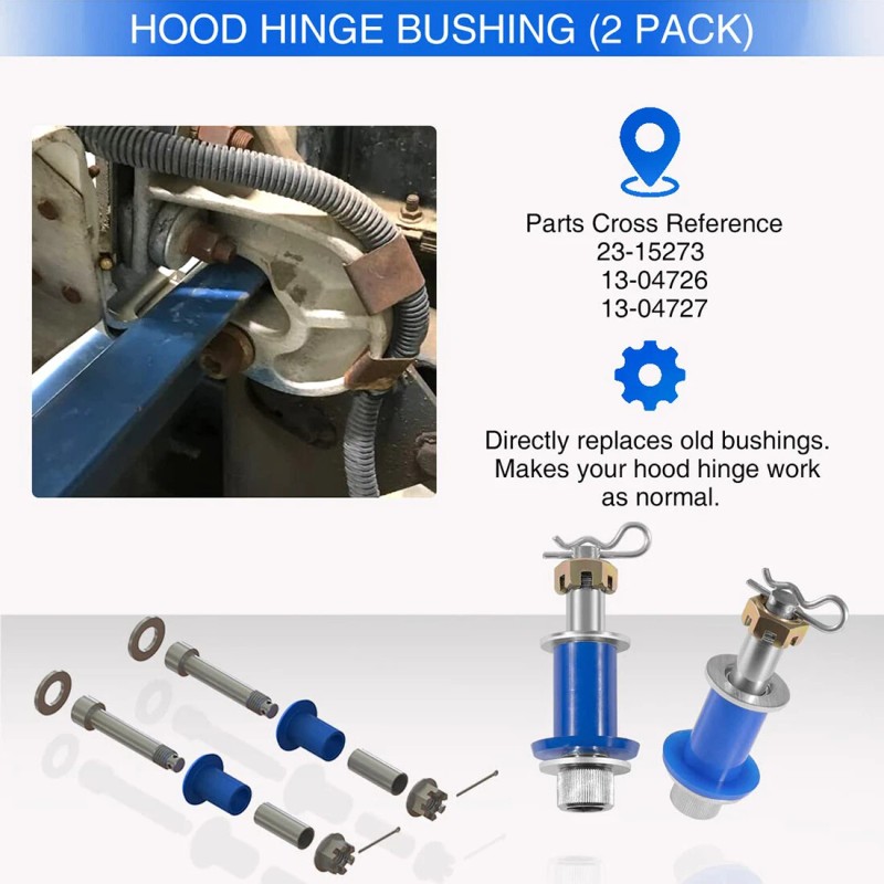 Pivot Hood Hinge Pivot Bushing and Mounting Bolt Set for