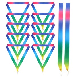 SAFIGLE 12 Pcs Red White Blue Triangle Hook Ribbon Medallion Bows Participation Ribbons Athletic Award Ribbons Pageant Awards Ribbon Medallion Hanging Rope Sports Medal Neck Ribbon Necktie Awards
