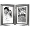 Malden International Designs Concourse Pewter Metal Hinged Picture Frame, Double