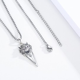 ZIPPICE Men's 925 Sterling Silver Arrowhead Necklace Arrow Pendant Necklace Gifts for Men Women Brother, Sterling Silver