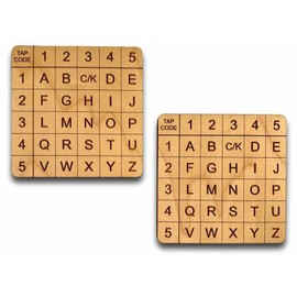 Tap Code Cipher Set – Engraved Wooden Blocks with Instructions & Learning Guide