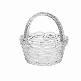 Varotto & Co. Round Glass Basket with Handle cod.BN02480LU cm 15h Diam.15