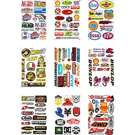 by soljo 9 Sheets Sponsor Racing Sticker Tuning Racing Sheet Size 27 x 18 cm for Car Motorcycle