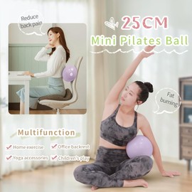 RYTMAT Gymnastics Ball Small 25 cm Non-Slip Pilates Ball Anti-Burst Soft Yoga Ball for Physiotherapy Gymnastics Core Training with Inhalation Tube
