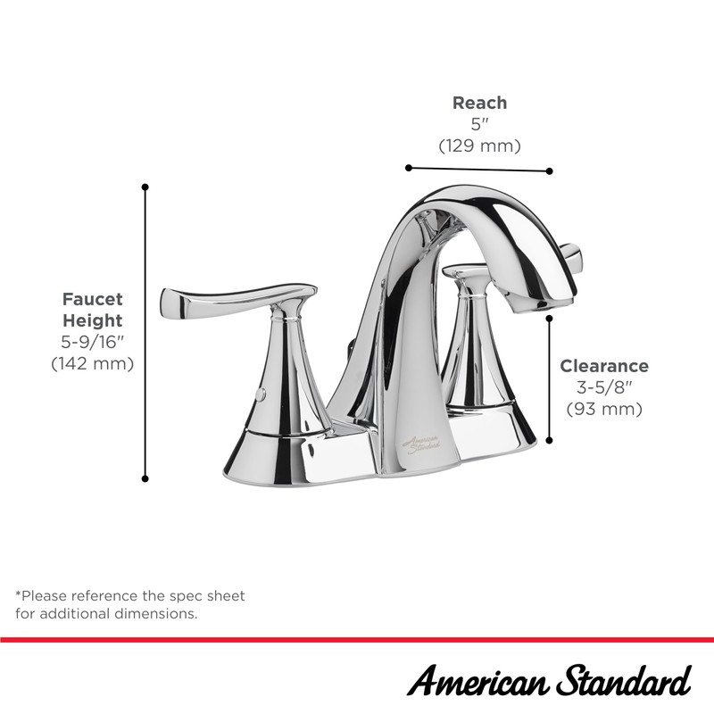 American Standard 7413201.002, Chatfield 4-Inch Centerset 2-Handle Bathroom Faucet 1.2