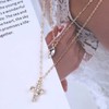 Inateannal Boho Layered Cross Choker Necklace Rhinestone Cross Pendant Necklace
