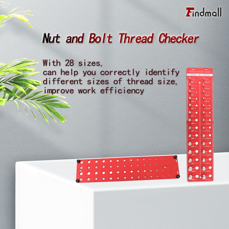 findmall 28 Nut and Bolt Thread Checker Bolt Sizes and