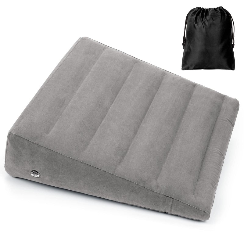 Inflatable Wedge Pillow for Sleeping, Portable Travel Wedge Pillow for