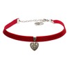Alpenflüstern DHK209 Women’s Traditional Velvet Choker with Heart, Narrow, Tight-Fitting