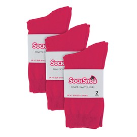 Sock Snob - 6 Pairs of Ladies Thin Plain Coloured Cotton Rich Ankle Socks 4-7 uk (4-7 uk, PL30 Purple) (4-7 uk, PL30 Deep Fuchsia)