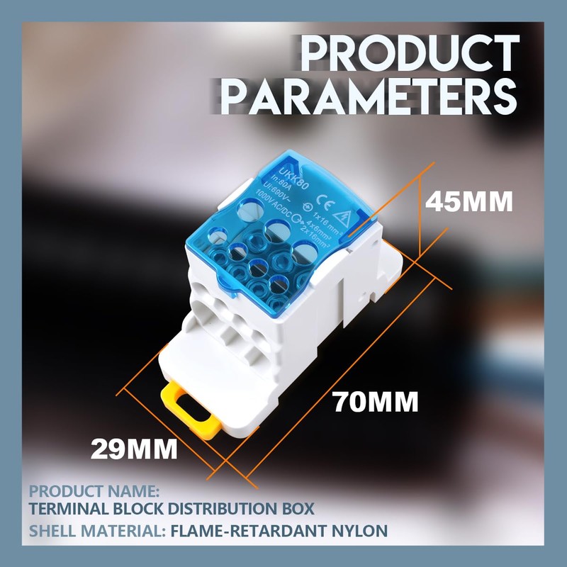 Innfeeltech 1Pcs Terminal Block Distribution Box 80A 1 In 6