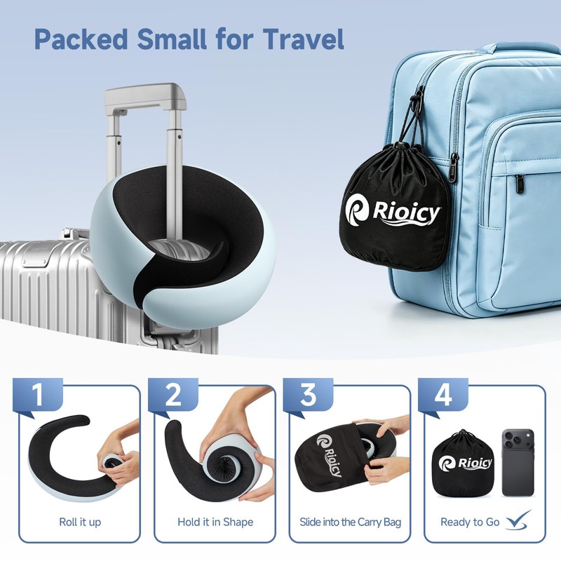 Neck Pillow for Travel, Memory Foam Travel Pillow for Airplanes