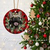 Vcmaluco French Bulldog Ornaments, 1Pcs Ceramic Christmas Ornaments, Red, Christmas