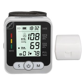 Automatic Wrist Blood Pressure Monitor Digital One Button Blood Pressure Monitor Machine with Storage Case for Home Use Without Voice