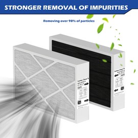 X6672 MERV 16 16x25x5 Furnace Filter Compatible with Lennox X6672 Healthy Climate Carbon Clean for Furnace HVAC System, Part #HCF16-16, 16x25x5 (Actual Size: 15.7 x 24.7 x 4.4 In), 2 Pack