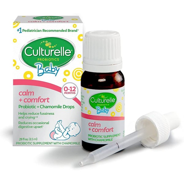 Culturelle Baby Calm and Comfort Probiotics + Chamomile Drops, Helps Reduce Occasional Infant Digestive Upset and Supports Digestive Health*, Gluten Free and Non-GMO, 8.5 ml