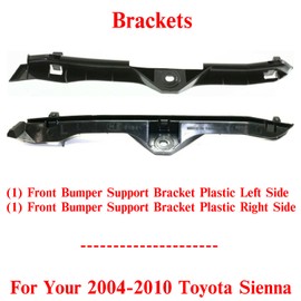 US AUTO PARTS PLUS New Front Bumper Support Brackets Plastic Left Driver & Right Passenger Side For 2004-2010 Toyota Sienna Direct Replacement 52115AE010 52116AE010 TO1043112 TO1042112