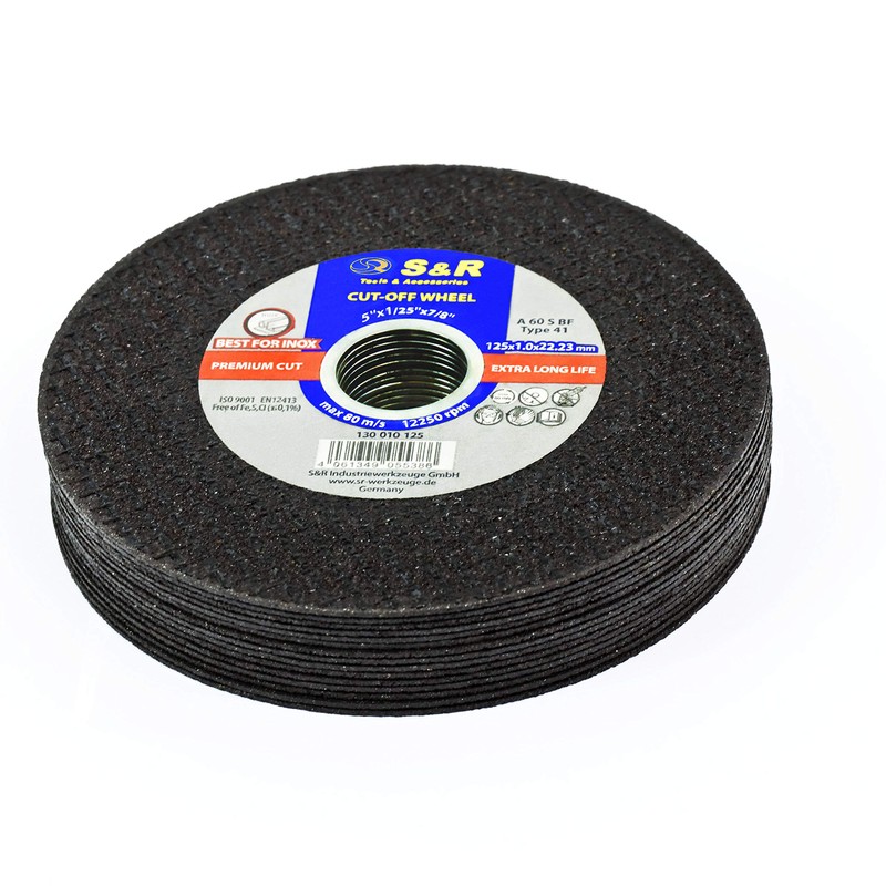 S&R Cutting discs for metal, stainless steel, 125 x 1.0